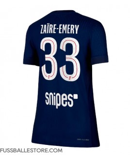 Günstige Paris Saint-Germain Warren Zaire-Emery #33 Heimtrikot Damen 2025-26 Kurzarm